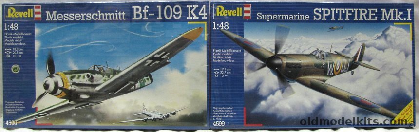 Revell 1/48 4590 Messerschmitt Bf-109 K4 / 4599 Supermarine Spitfire Mk.I plastic model kit